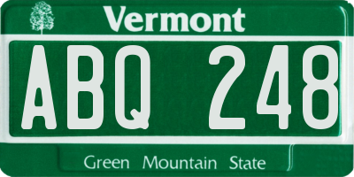 VT license plate ABQ248