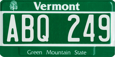 VT license plate ABQ249