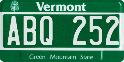 VT license plate ABQ252