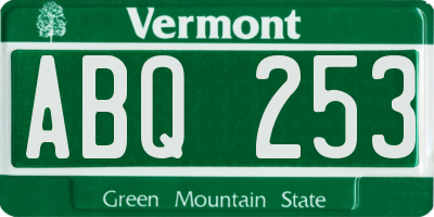 VT license plate ABQ253