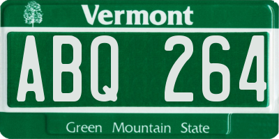 VT license plate ABQ264