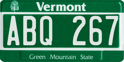 VT license plate ABQ267