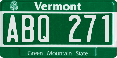 VT license plate ABQ271