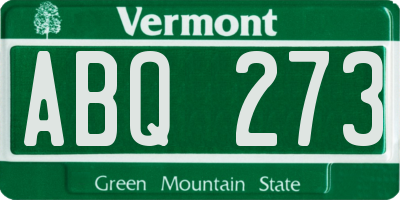 VT license plate ABQ273