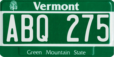 VT license plate ABQ275