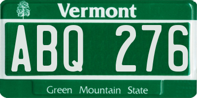 VT license plate ABQ276