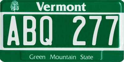 VT license plate ABQ277