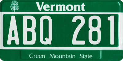 VT license plate ABQ281