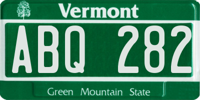 VT license plate ABQ282