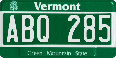 VT license plate ABQ285