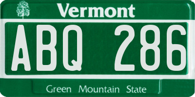 VT license plate ABQ286