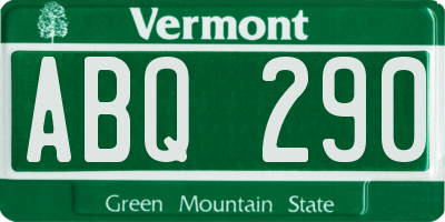 VT license plate ABQ290