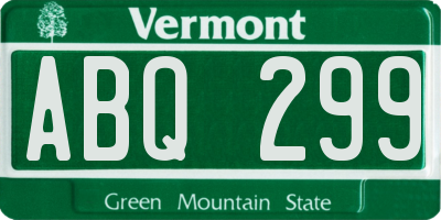 VT license plate ABQ299