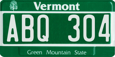 VT license plate ABQ304