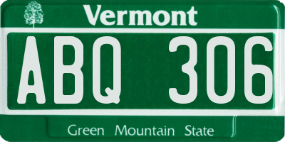 VT license plate ABQ306