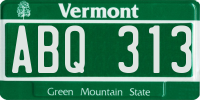 VT license plate ABQ313