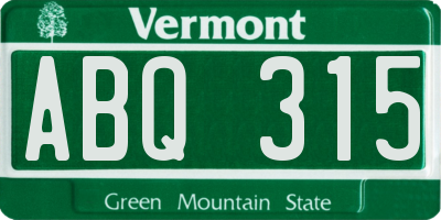 VT license plate ABQ315