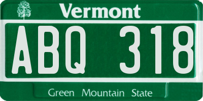 VT license plate ABQ318