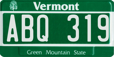 VT license plate ABQ319