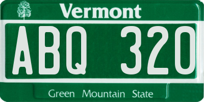 VT license plate ABQ320