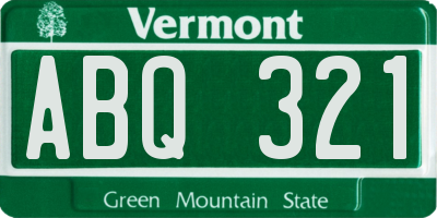 VT license plate ABQ321