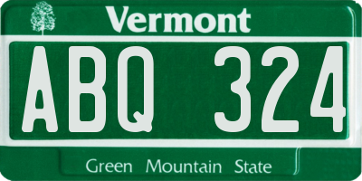 VT license plate ABQ324