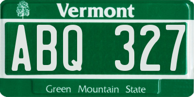 VT license plate ABQ327