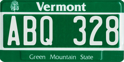 VT license plate ABQ328