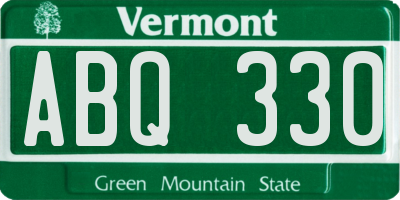 VT license plate ABQ330