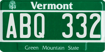 VT license plate ABQ332