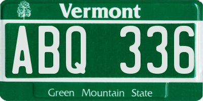 VT license plate ABQ336