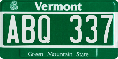 VT license plate ABQ337