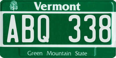 VT license plate ABQ338