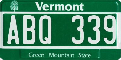 VT license plate ABQ339