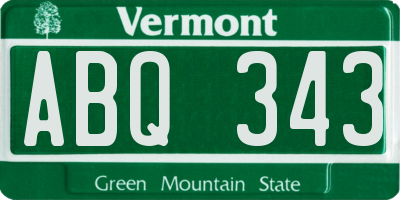 VT license plate ABQ343