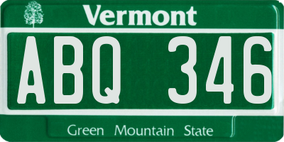 VT license plate ABQ346