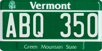 VT license plate ABQ350