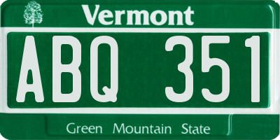 VT license plate ABQ351