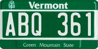 VT license plate ABQ361