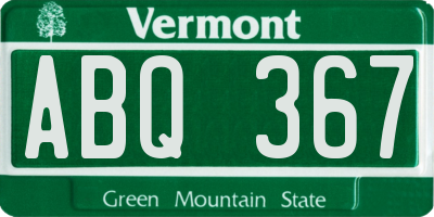 VT license plate ABQ367