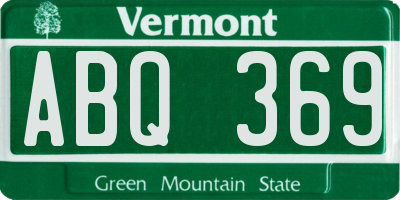 VT license plate ABQ369