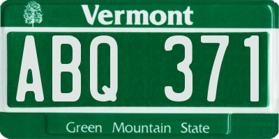 VT license plate ABQ371