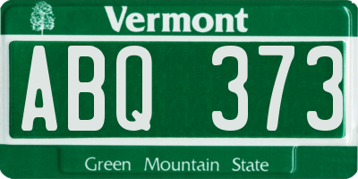 VT license plate ABQ373