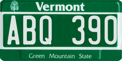 VT license plate ABQ390