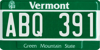 VT license plate ABQ391