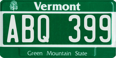 VT license plate ABQ399