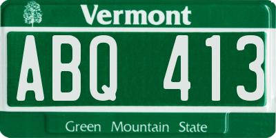 VT license plate ABQ413