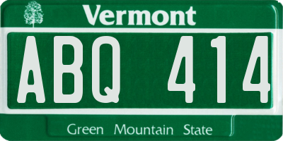 VT license plate ABQ414