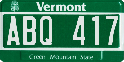 VT license plate ABQ417