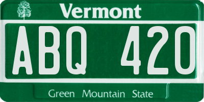 VT license plate ABQ420